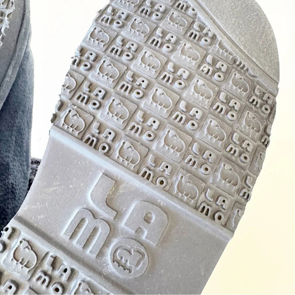 Lamo Blue Suede Sweater Cuff Shearling Boots Women’s Size 12 Warm Winter READ - Picture 9 of 11